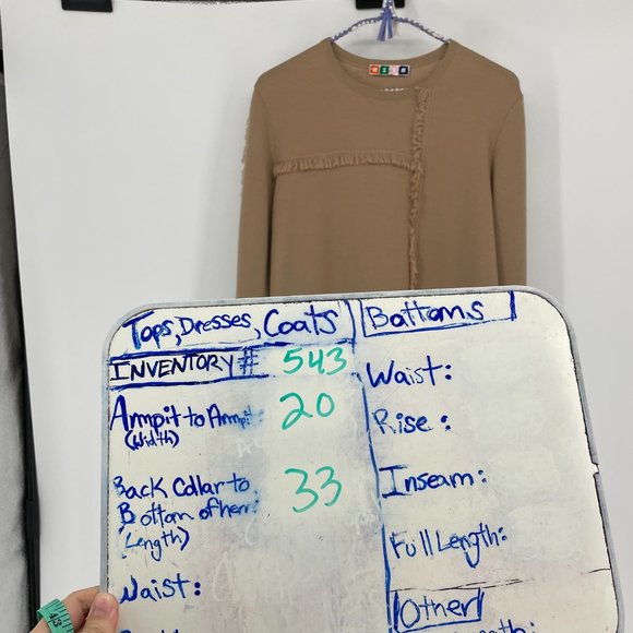 MSGM Tan Wool long sleeve fringe sweater dress - Picture 13 of 14